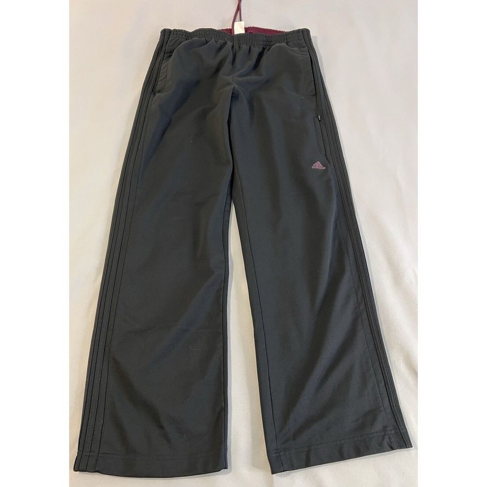 Adidas Training Athletic Sweatpants Fitness Black And Burgundy Mens Sz XL